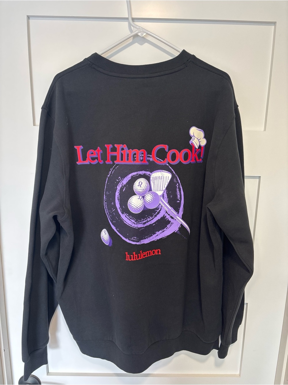 Lululemon Black 'Golf' Graphic Crewneck Sweatshirt - Picture 2 of 2